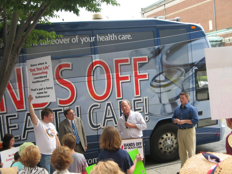“Patients First” Protest Bus Tour in Downtown Roanoke