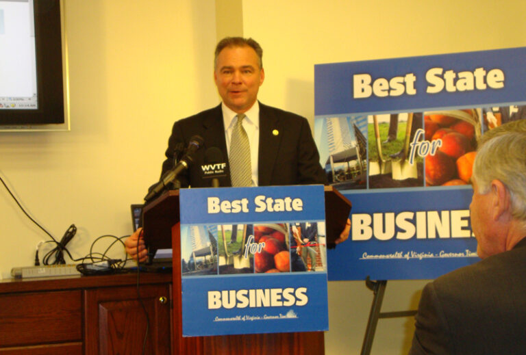 Kaine Touts Business Plan in Roanoke