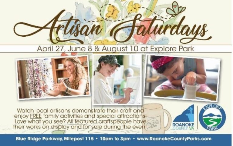 Explore Park’s Artisian Saturday’s Continue on June 8th