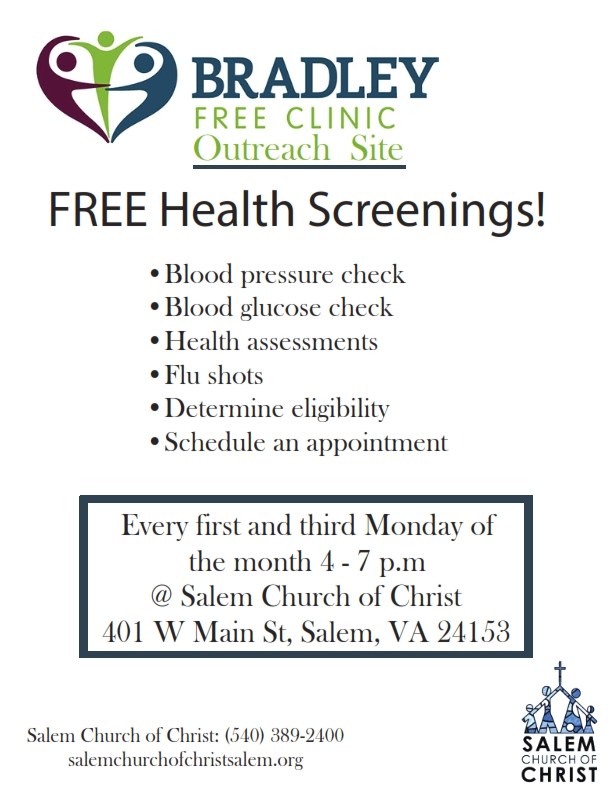 Bradley Free Clinic to Provide Salem Outreach Site