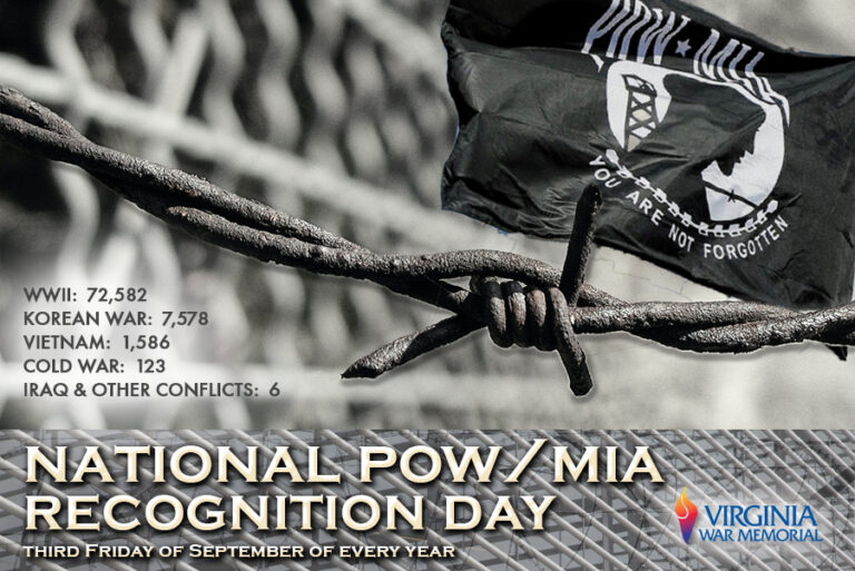Virginia War Memorial To Hold POW/MIA Recognition Events