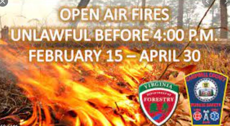 Spring Fire Season Begins Monday February 15th: 4 PM Law Goes Into Effect