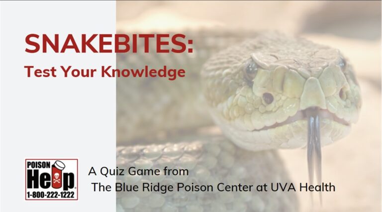 Blue Ridge Poison Center Shares Tips on Handling Snakebites 