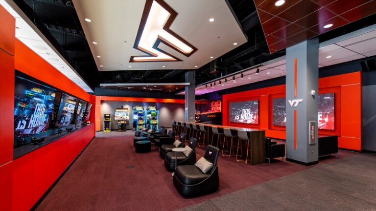 Virginia Tech Football Unveils Reimagined Sanghani Player Lounge