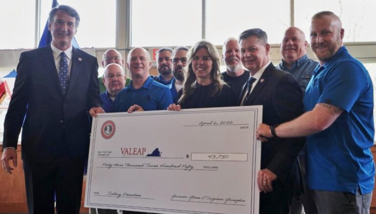 Governor Youngkin Donates First-Quarter Salary to the Virginia Law Enforcement Assistance Program