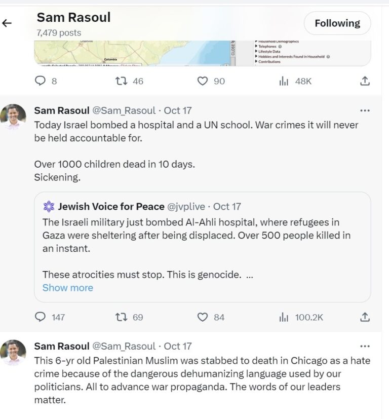 UPDATED: Sam Rasoul Continues To Stand By False Accusation Against Israel