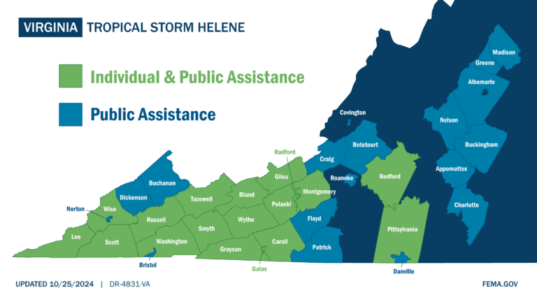 FEMA Assistance Now Available for Some Additional Virginia Counties