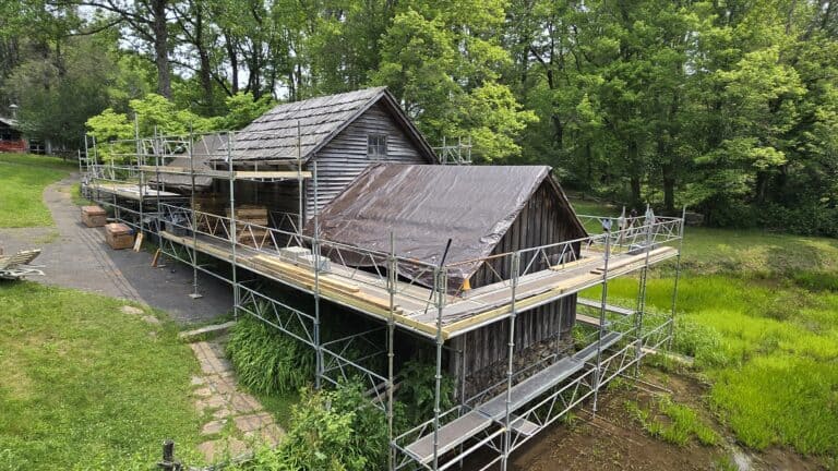 Roof Replacement Project Is Underway at Mabry Mill